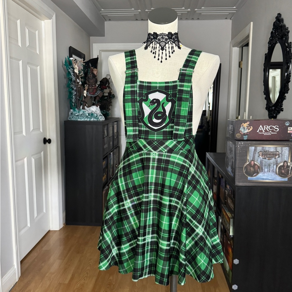 OFFER ME Blackmilk Green Plaid Pinafore Dress Slytherim